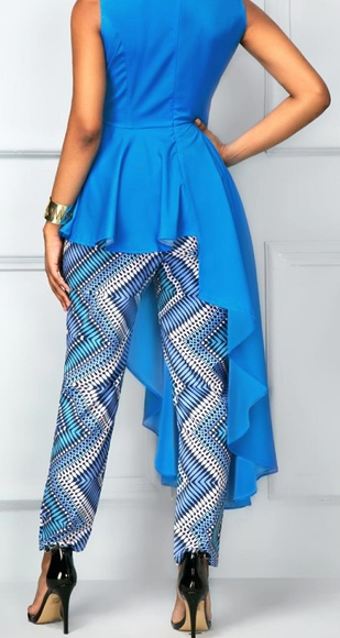 Drop Shirt with Matching Patterned Pant - Picture 3 of 3